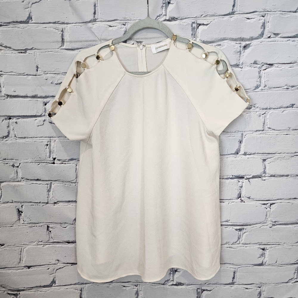 Zimmermann Cream Crepe Blouse